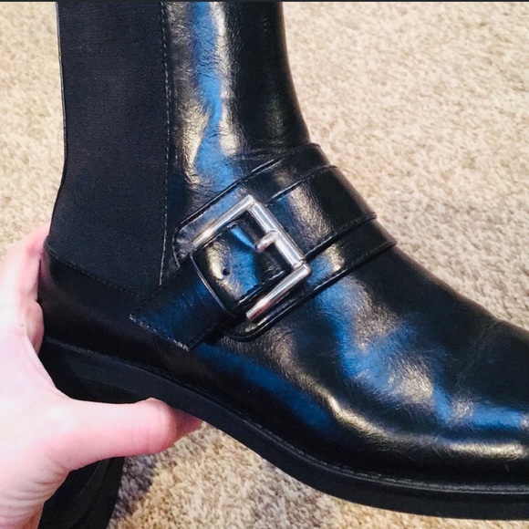 Zara black leather Ankle Boots 7 - Picture 6 of 6